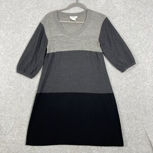 Sonia Rykiel Wool Colorblock Sweater Dress Womens Size M Tall Minimalist Cozy